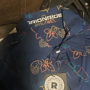 Orion Ride 3 Xl Button Up Hawaiian Style Shirt  Blue Graphic Shirt
